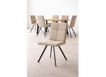 Esszimmerstuhl HOME AFFAIRE "Mia Essstuhl, Wohnstuhl, Polsterstuhl, 4-Fußstuhl", beige (beige, schwarz, beige), B:44cm H:87,5cm T:53cm, Holzwerkstoff, Metall, Polyester, Stühle, Esszimmerstuhl, mit schwarz pulverbeschichteten Metallbeinen, gepolstert, modern
