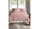 Bettwäsche IRISETTE "Easy 8659", rosa (rot), B/L: 135cm x 200cm, 1 Stk., 1 Stk., Seersucker, B/L: 80cm x 80cm, 2, Seersucker, Obermaterial: 100% Baumwolle, Bettwäsche, Bettwäsche, kühlend und atmungsaktiv, pflegeleicht und bügelfrei