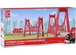 Spielzeugeisenbahn-Brücke HAPE "Große Doppel-Hängebrücke", bunt, Spielzeugeisenbahn-Erweiterungen, KinderH:20cm L:130cm T:20cm, Holz, Kunststoff, Spielzeugeisenbahn-Brücke, H:20cm L:130cm T:20cm