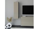 Hängeschrank "Reno", graphit schwarz matt, glas taupe glanz, B:32cm H:118cm T:33cm, Glas, Holzwerkstoff, SET ONE BY MUSTERRING, Schränke, Hängeschrank, Für vertikale Montage, alternativ waagerecht montierbar