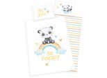 Babybettwäsche BABY BEST "Regenbogen Panda", bunt, B/L: 100cm x 135cm, 1 Stk., 1 Stk., Renforcé, B/L: 40cm x 60cm, 2 Stk., Renforcé, Obermaterial: 100% Baumwolle, Bettwäsche, Babybettwäsche, mit liebevollem Motiv