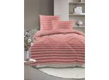 Bettwäsche IRISETTE "Easy 8548", rot, B/L: 155cm x 220cm, 1 Stk., 1 Stk., Seersucker, B/L: 80cm x 80cm, 2, Seersucker, Obermaterial: 100% Baumwolle, Bettwäsche, Bettwäsche, kühlend und atmungsaktiv, pflegeleicht und bügelfrei