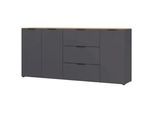 Sideboard California in Eichefarben/Graphitfarben