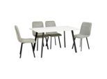Mid.you Tischgruppe, Weiß, Hellgrau, Metall, Textil, Holzwerkstoff, eckig, 140x46x75 cm, Esszimmer, Bänke, Tischgruppen & Eckbankgruppen