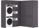 Mehrzweckschrank-Set OPTIFIT "OPTImulti", anthrazitfarben, B:213,2cm H:210cm T:57,1cm, Holzwerkstoff, Kastenmöbel-Sets, Stellmaß 213,2x190 cm, cleveres Wäschesystem, Schrankinnenausstattung