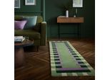 Wollteppich FLAIR RUGS "Kai Wool Border", grün, B:60cm H:10mm L:230cm, Wolle, Teppiche, Kai Wool Border Läufer Teppich