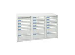 Stumpf Schubladenschrank Serie ESTA, 18 Schubladen lichtgrau (12x100, 6x200mm) ; Stumpf Metall (7603507)
