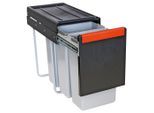 Franke Einbauabfallsammler Sorter Cube 30, Schwarz, Kunststoff, 3 x 10 L, 25.3x43.3x46.7 cm, Küchen, Küchenausstattung, Mülleimer