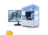 Gaming PC mit 27 Zoll TFT Viper V AMD Ryzen 7 5700G, 16GB DDR4, AMD Vega Grafik, 500GB SSD, WLAN, Windows 11