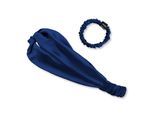 Diadem AILORIA "Set Headband und Scrunchie S aus Seide SOYEUX & DOUX", Damen, blau, Modetücher Diadem