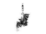Charm-Einhänger NENALINA "Charm Anhänger Fledermaus Halloween 925 Silber" Gr. 20, silber, Charms, Damen, Blacklist, Silber 925 (Sterlingsilber), Charm-Einhänger