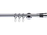 Gardinenstange LIEDECO "Fertigstilgarnitur 20 mm Piano Granada" Gr. 5, grau (chromfarben), L:200cm Ø:20mm, Eisen, Gardinenstangen, Gardinenstange, Gardinenstange Komplett