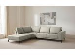 Ecksofa OTTO HOME "Casina", grau (taupe), B:287cm H:85cm T:239cm, 100% Polyester, Sofas, Ecksofa, mit abgerundeter Ottomane, in einem weichen Chenille-Stoff