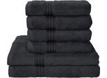 Handtuch Set DYCKHOFF "Siena", grau (graphit), Obermaterial: 100% Baumwolle, Handtuch-Sets, Handtuch Set, in tollen Unifarben