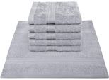Seiftuch DYCKHOFF "Siena", silber, B:30cm L:30cm, Frottier, Waschlappen, Seiftuch, mit Bordüre