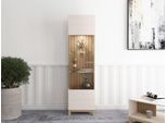 Vitrine HOME AFFAIRE "Essex Vitrinenschrank, Glasschrank, Standvitrine, Highboard/Sideboard", beige (kaschmir), B:51,5cm H:191,5cm T:35cm, Glas, Holzwerkstoff, Kunststoff, MDF, Metall, Schränke, Vitrine, 1 Tür, 4 Einlegeböden, 5 Fächer, Gesamtmaße (B/T/H): 51,5/35/191,5 cm