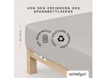 Spannbettlaken SCHLAFGUT "CASUAL Bettlaken 100% gekämmte Bio-Baumwolle, 150 g/m², Spannbetttuch", grau (grau light), L:200cm, Jersey, Obermaterial: 100% Baumwolle, Bettlaken, Spannbettlaken, Bettlaken bis 25 cm Höhe, langlebig, weich, Antipilling-Ausrüstung