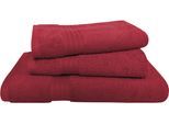 Handtuch Set DYCKHOFF "Siena", rot (granat), 3 Stk., Frottier, Frottier, Obermaterial: 100% Baumwolle, Handtuch-Sets, Handtuch Set, mit Bordüre; 2 Handtücher (50x100cm), 1 Duschtuch (70x140cm)