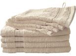 Handtuch Set DYCKHOFF "Siena", beige (champagner), 8 Stk., Walkfrottier, Walkfrottier, Obermaterial: 100% Baumwolle, Handtuch-Sets, Handtuch Set, in tollen Unifarben