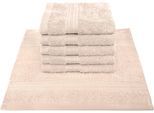 Seiftuch DYCKHOFF "Siena", beige (champagner), B:30cm L:30cm, Frottier, Waschlappen, Seiftuch, mit Bordüre