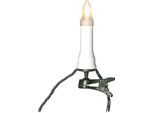 KONSTSMIDE LED-Christbaumkerzen "Weihnachtsdeko aussen, Christbaumschmuck", weiß, Dioden 25 Stk., Kabellänge 5m x Gesamtlänge 21,8m, Lichterketten, Topbirnen, One String, 25 funkelnde bernsteinfarbene Dioden, LED-Christbaumkerzen