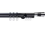 Gardinenstange LIEDECO "Fertigstilgarnitur 20 mm Piano Granada" Gr. 1, schwarz, L:120cm Ø:20mm, Eisen, Gardinenstangen, Gardinenstange, Gardinenstange Komplett