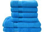 Handtuch Set DYCKHOFF "Siena", blau (azur), Obermaterial: 100% Baumwolle, Handtuch-Sets, Handtuch Set, in tollen Unifarben