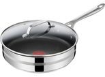 Schmorpfanne TEFAL "Jamie Oliver Cook Smart, Ø 25 cm, Pfanne Induktion, Thermo-Signal", silber (edelstahlfarben), B:26,4cm H:7cm L:46cm Ø:25cm, Pfannen, Schmorpfanne, Antihaftversiegelung, geeignet für alle Herdarten, E31033