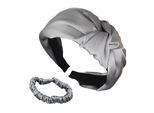 Diadem AILORIA "Set Hairband und Scrunchie S DELICAT & DOUX", Damen, grau, Modetücher Diadem