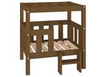 VidaXL erhöhtes Hundebett aus Kiefernholz braun 43 cm, 70 cm, 43 cm