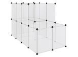 VidaXL Kleintierkäfig PP Stahl Freigehege Transparent/Schwarz