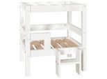 VidaXL erhöhtes Hundebett aus Kiefernholz weiß 53,5 cm, 60 cm, 53,5 cm