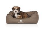 Knuffelwuff Orthopädisches Hundebett Rockland aus Kunstleder stone clay M-L