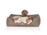Knuffelwuff Orthopädisches Hundebett Rockland aus Kunstleder stone clay XL