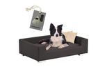 Rohrschneider Hundesofa mit Gratis-Beigabe, Hundecouch Kunstleder braun