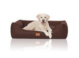 Knuffelwuff Hundebett Lotte aus Velours mit feinem Handwebcharakter braun XL