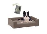 Rohrschneider Hundesofa mit Gratis-Beigabe, Hundecouch Kunstleder taupe