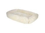 Kerbl Pet Kuschelbett Fluffy, Creme, Eckig, 100x70cm