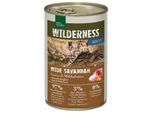REAL NATURE WILDERNESS Nassfutter Katze, Adult Wide Savannah, Lamm und Wildschwein 12x400 g