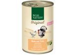 REAL NATURE Original Nassfutter Katze, Kitten Huhn mit Pute und Lachsöl 12x400 g