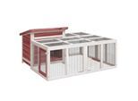 VidaXL Kaninchenstall 144x123x67,5 cm (L x B x H) rosiges braun