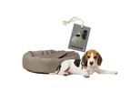 Rohrschneider ® Hundekissen inkl. Gratis-Beigabe, Kuschelhöhle "Denver" taupe M