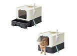 FEANDREA 2er Katzentoilette, mit Deckel schwarz