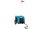 VidaXL Fahrradanhänger Hund 124 x 53 x 53 cm (L x B x H) blau