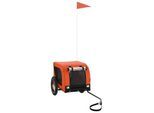 VidaXL Fahrradanhänger Hund 124 x 53 x 53 cm (L x B x H) orange