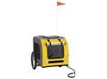 VidaXL Fahrradanhänger Hund 55 x 80 x 55 cm (L x B x H) gelb
