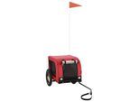 VidaXL Fahrradanhänger Hund 124 x 53 x 53 cm (L x B x H) rot