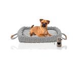 Rohrschneider ® Flauschiges Tierbett inkl. Gratis-Beigabe, Körbchen in Flechtoptik M