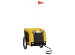 VidaXL Fahrradanhänger Hund 124 x 65 x 66 cm (L x B x H) gelb