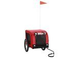 VidaXL Fahrradanhänger Hund 124 x 65 x 66 cm (L x B x H) rot